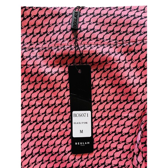 Beulah Style Button Blouse & Mermaid Skirt Pink Black Lace Ruffle Trim Set Sz M - Picture 16 of 16